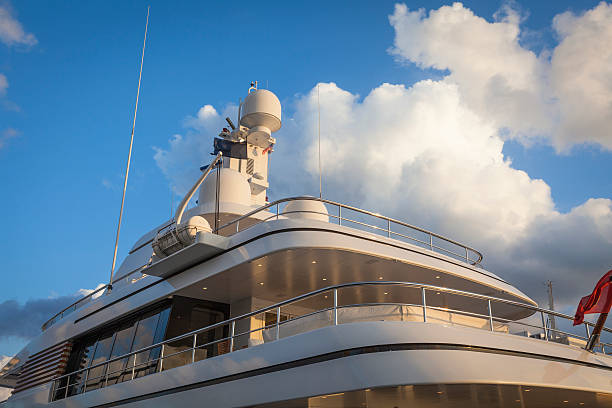 Communication and safety equipment onboard luxury yacht, Fort Lauderdale, FL, USA